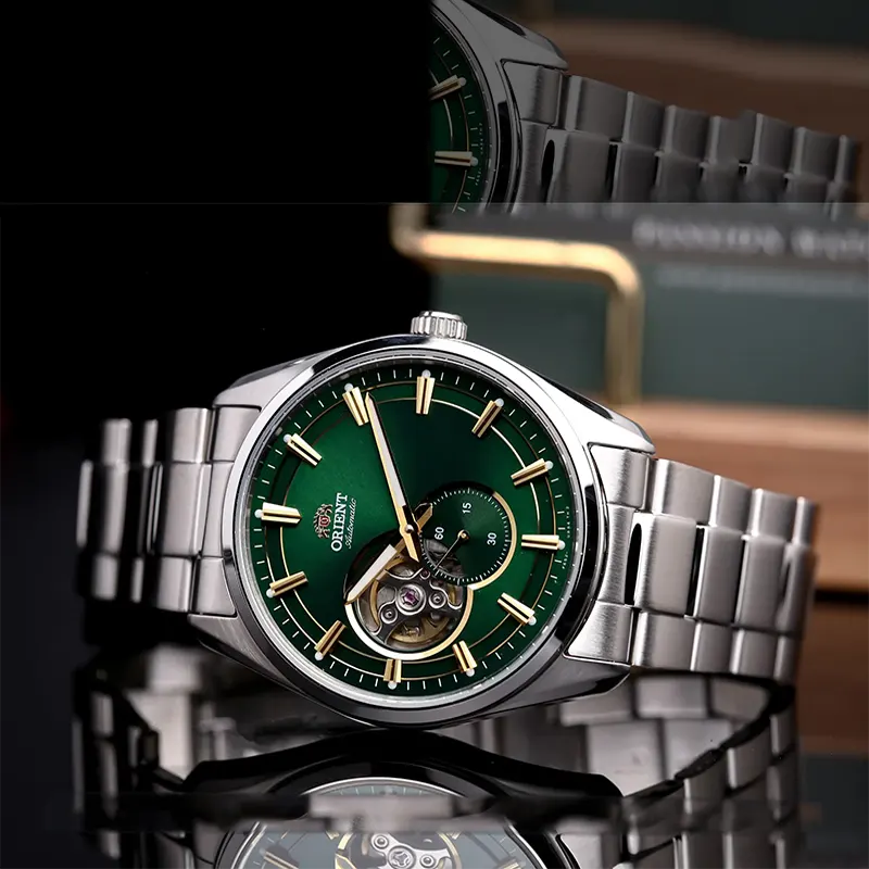 Orient Semi-skeleton Green Dial Open Heart Men's Watch- RA-AR0008E